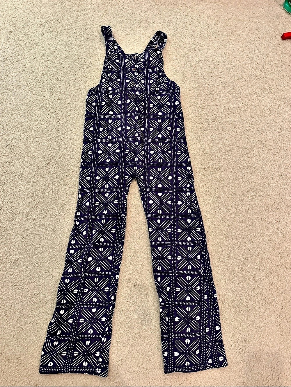 ade + ayo Geometric Wide Leg Jumpsuit in Purple & White Size Girls Medium (8/10)